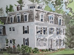 CT, Norfolk/ Peter Vosburgh’s House /Orig. W/C / 9″ x 12″/ Mimi Davis, Artist