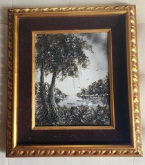 Vintage Chester Lewis PEREZ 3D Textured Impasto Oil Painting Landscape 8×10 Fram