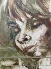 Vintage Hyacinthe Kuller Oil Painting Mother & Child Gold Leaf Frame 1966