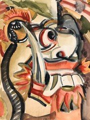 Abstract 11 1/2″ x 8 3/4″ Watercolor Painting-1959-Israel Louis Winarsky