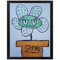 Abstract Expressionism Spring Flower 9 x 12 Colorful Painting Modern Street Art