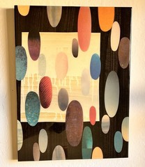 Rex Ray Original Mixed-Media Resin Collage Signed 4/02 #0600 12×16 San Francisco