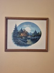 Creative Galleries Inc. Framed Oil On Canvas Grist Mill Landscape – Signed