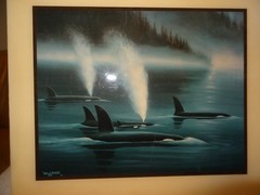 Robert Wyland Whaling Wall 1991 Glazed Ceramic Tile – Signed – 12″L x 12″W