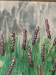 11/14 Watercolor Painting On Paper,framed,landscape,lavender,field