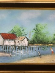 VTG Rare Max Karp Enamel Copper Painting Original Signed Listed Artist