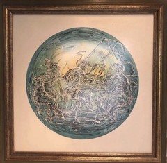 Charles Burdick, Jazz Musicians, Ink and Watercolor Painting Rare