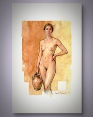 Original Female Figure Portrait Classical Painting 5.5×8.5 Book page