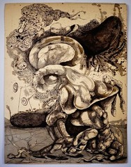 1933 Salvador Dali Original Ink Drawing Sketch Painting Artwork Signed Gouache