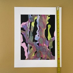 Abstract Watercolor Painting Original Signed 11×14 Ready to Frame