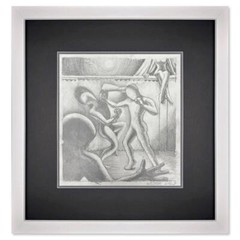 Mark Kostabi „Eyes on the Prize“ signed original art, framed