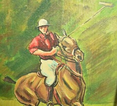 Polo Match c1950s Acrylic on Canvas by Larry Golden