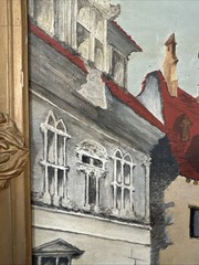 19th Century French Village Painting 21 X 25