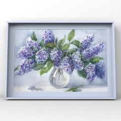 Original brand new watercolor still life ”Lilac” $65 art