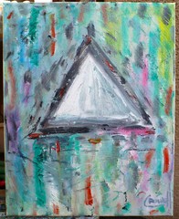 DON’T WALK AWAY 8×10 canvas original Abstract art oil painting signed Crowell