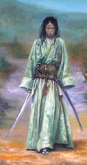 Frank Maier Original Oil Painting: Samurai Woman 2. 18″x 24″ (Unframed)