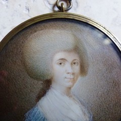 SUPERB ANTIQUE LATE 18th CENTURY ELEGANT LADY MINIATURE PAINTING PORTRAIT 1780’s