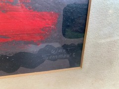 Walt Simmons Signed Vintage Framed Art On Board Abstract Painting 32X26″