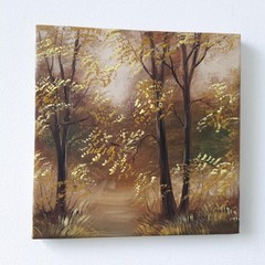 Radiant Autumn Forest Original Oil Painting Impressionist Landscape Wall Art
