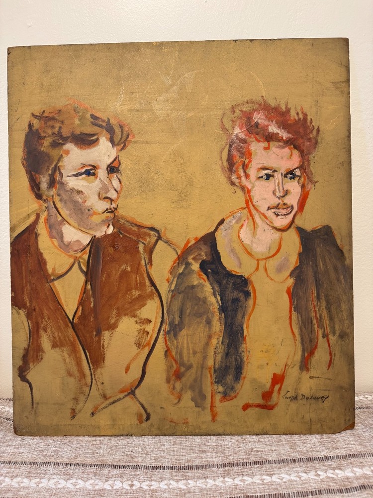 Joseph Delaney Painting Untitled Figures 1950 23 x 20 in Guaranteed w Provenance