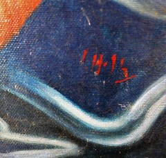 OIL PAINTING ON CANVAS COPY „MADONNA WITH CHILD ON PILLOW“ BY G. B. SALVI