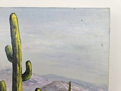 24×18 Original Vtg Painting „Desert Peaks“ Southwest Landscape Acrylic On Canvas