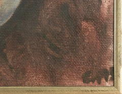 Untitled (Close-Crop Portrait of Woman) Signed Acrylic Painting 20 1/2″x16 1/2″