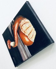 Orange Peel Still Life 8×10″ Fruit Farm Kitchen Art Tangerine Citrus Black MCM