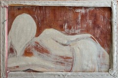Lola Mallea – original, signed large acrylic on linen „Reclining“