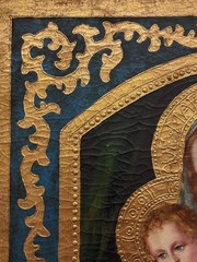 Ortiz „Mother & Child in Gold“Hand Painted Oil Religious Art Jesus Madonna New