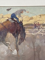 JOSEPH STAHLEY PAINTING AMERICAN REGIONALISM IMPRESSIONISM COWBOY RODEO FAMOUS