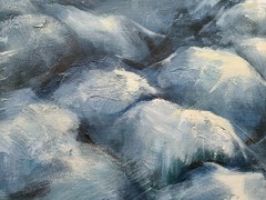 Original Oil Painting on Canvas Nordic Scape Stones signed handpainted 24″ x 32″