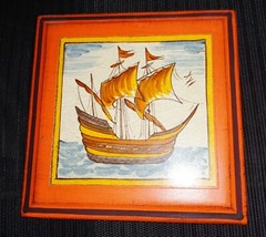 VINTAGE 1940’S ITALIAN MEDIEVAL SHIP WALL DECORATION VIKING DESIGN NR