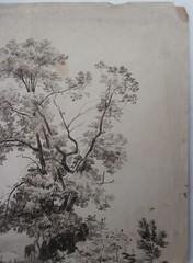 REGIS GIGNOUX NY Artist Painting INDIAN FALL Horses ca 1855 HUDSON RIVER SCHOOL