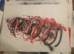 Painting art new Ody West “Spirol” graffiti acrylic spray paint original 22×28