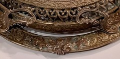 19th C. Miniature Portrait on Porcelain Composer R. Wagner Ornate Bronze Frame