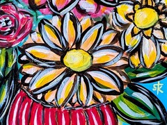 Original Floral Bouquet 9×12 Hand Painted Painting Paper Home Decor