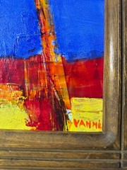 Flevve Vannier „An Abstract Composition“ Oil Painting – Signed And Framed