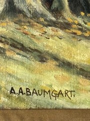 ALFONS BAUMGART ANTIQUE MINNESOTA PLEIN AIR LANDSCAPE OIL PAINTING OLD 1930s