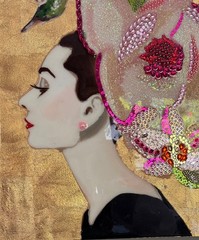 Authentic Ashley Longshore Original – Audrey Hepburn – 24″x24″ – Signed