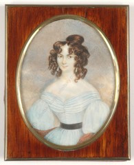 Johann Nepomuk Ender (1793-1854) „Lady in blue“ large miniature, c 1820 (m)