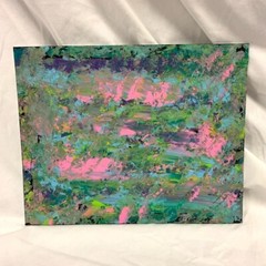 Original art! 8×10 pink, blue, purple, lime & black