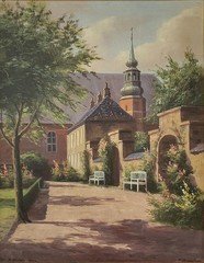 Oil painting. Frederik Svendsen (1885-1975): “The Royal Library gardens”