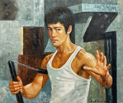 BRUCE LEE Painting, Return of The Dragon – Kung Fu Art – Chuck Norris