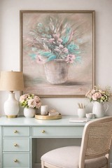 Original Floral Still Life Painting by Lee Reynolds 41×31 – Pastel Bouquet in…