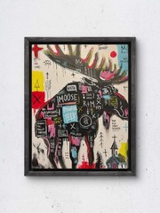 Faris Art-Moose Power-11×14 Neo Expressionism Original Artwork on Canvas