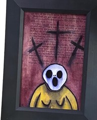 Original Painting Ghost Woman Lady #9 framed art horror Decor Halloween Ooak