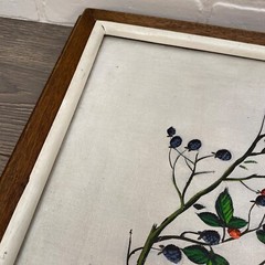 VTG Framed Painting Art Nucum Butterfly Flowers Nature 21×27 Cottage Core READ