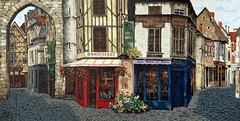 VIKTOR SHVAIKO „SALON DE“ 28″ X 54″ S/N HAND EMBELLISHED SERIGRAPH CANVAS