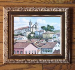 OIL PAINTING of CARMO CHURCH OLINDA, BRAZIL, ARTIST (TH) THEODOR GAEDE, b. 1895